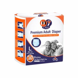MYAID Unisex Easy Adult Diaper Large size. Tape Style. Higher Absorption & Longer Comfort - L Size (10 Pc) Pack of 1