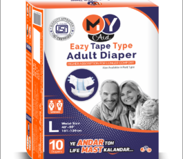 MyAid Unisex Premium Adult Diaper. Tape Style – L Size (10 Pc)